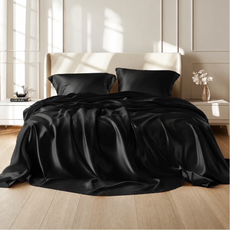 Комплект постільної білизни 100% натуральний шовк сорт Mulberry 30-13 Black Perl