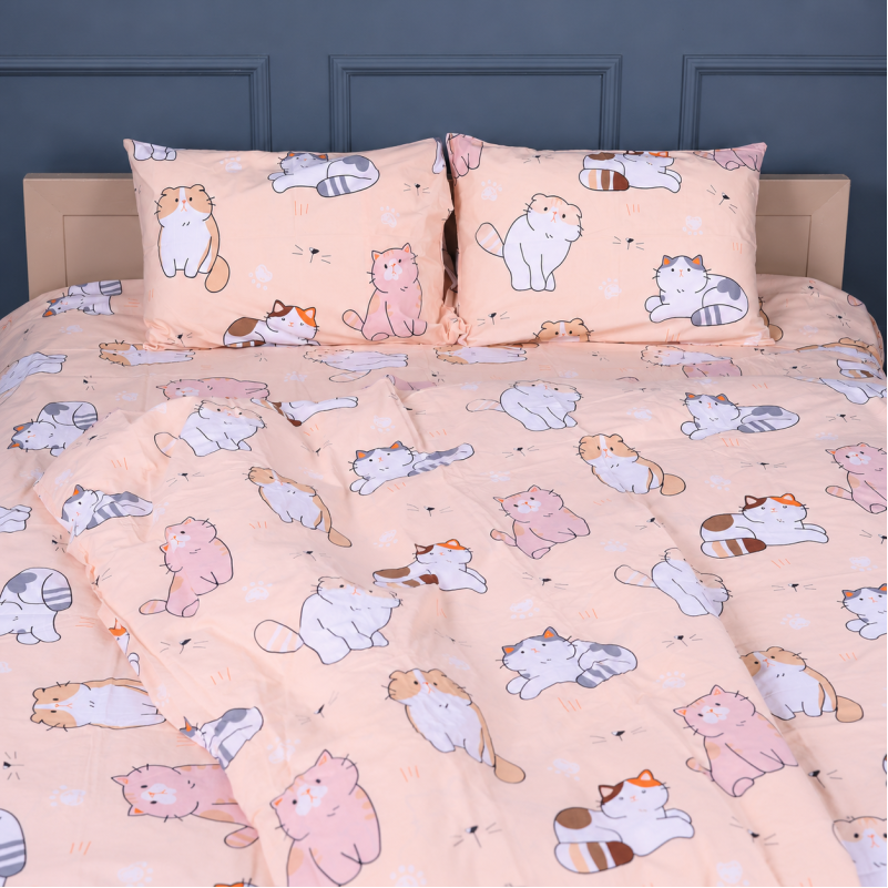 Комплект постільної білизни Бязь 17-0665 Cream Kittens