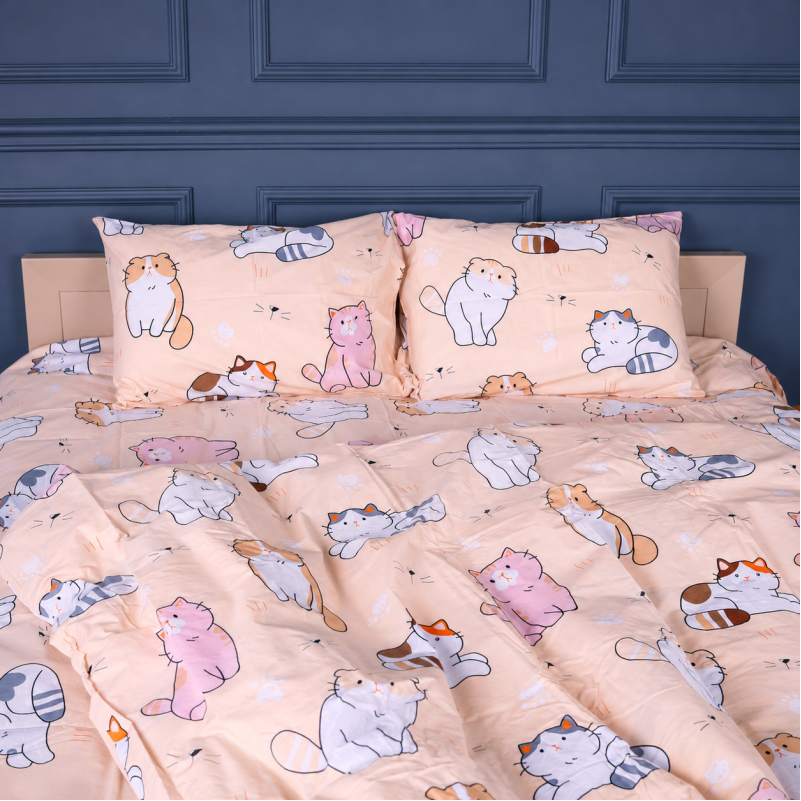 Комплект постільної білизни Бязь 17-0665 Cream Kittens - 2