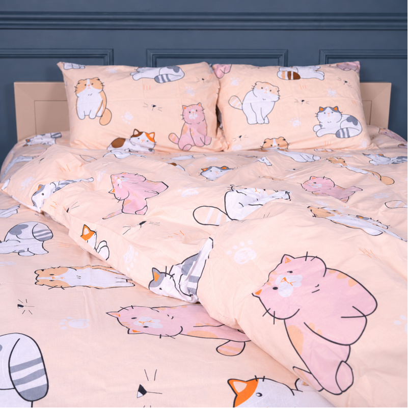 Комплект постільної білизни Бязь 17-0665 Cream Kittens - 3