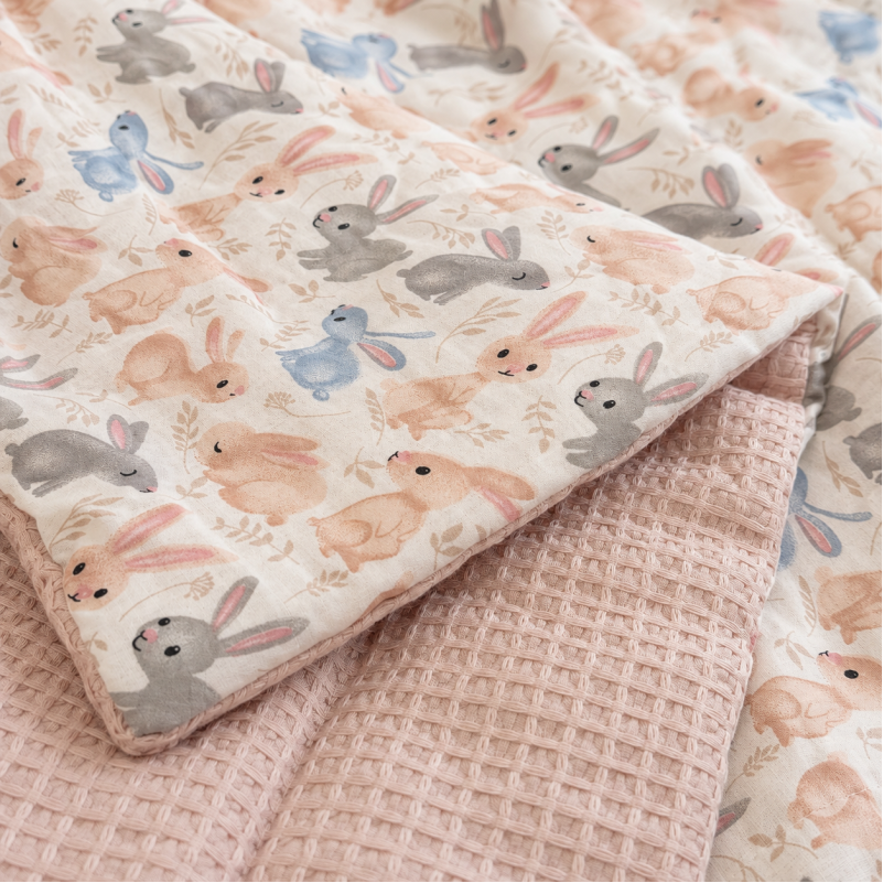 Детский плед №046 Poplin Waffle 07 Rabbits - 1