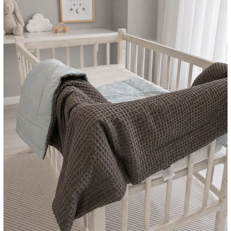 Детский плед №043 Poplin Waffle 09 Sleeping animals - 2