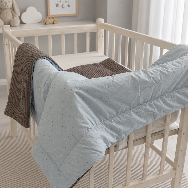 Детский плед №043 Poplin Waffle 09 Sleeping animals
