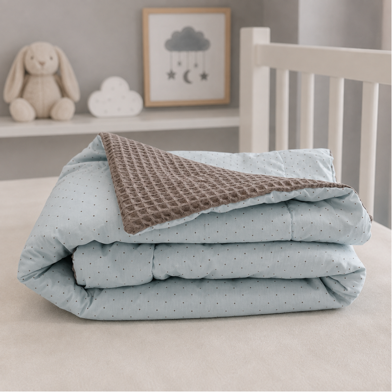 Детский плед №043 Poplin Waffle 09 Sleeping animals - 4