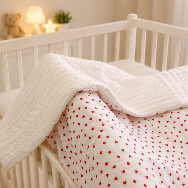 Детский плед №067 Premium Pique 01 Little hearts - 3