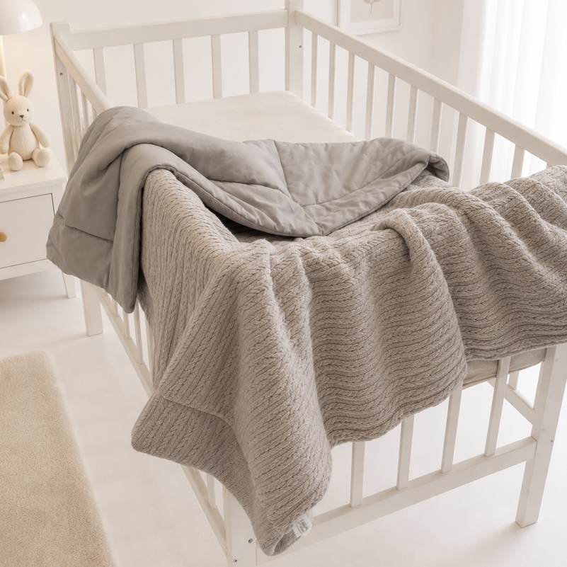 Детский плед №053 Premium Pique Gray