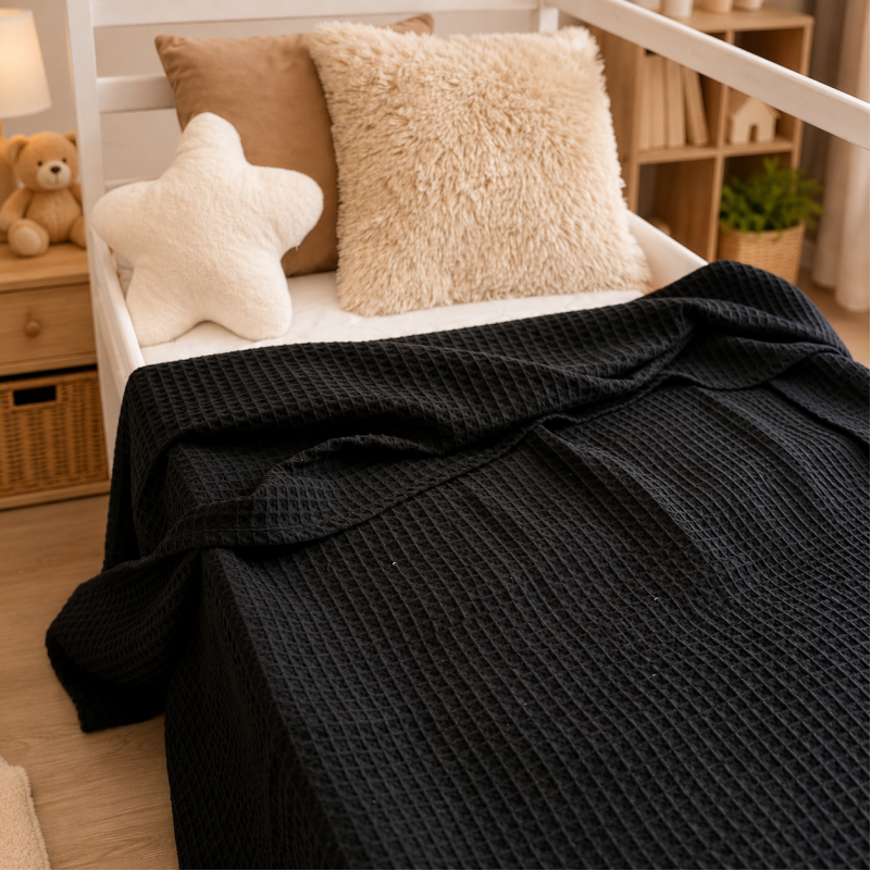 Детский плед №012 Pure Waffle Black - 3