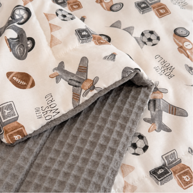 Детский плед №031 Silky Waffle 22-1417 Retro Boys' World - 1