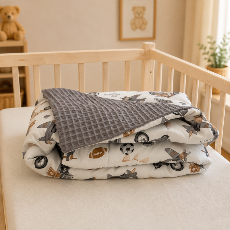 Детский плед №031 Silky Waffle 22-1417 Retro Boys' World - 4