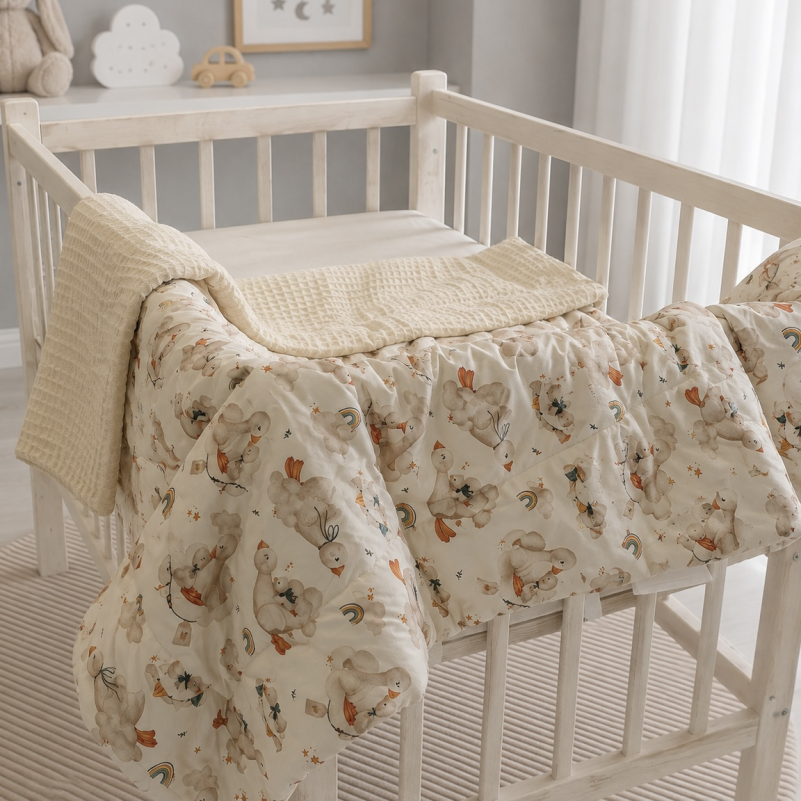 Детский плед №032 Silky Waffle 22-1419 Sleepy ducklings