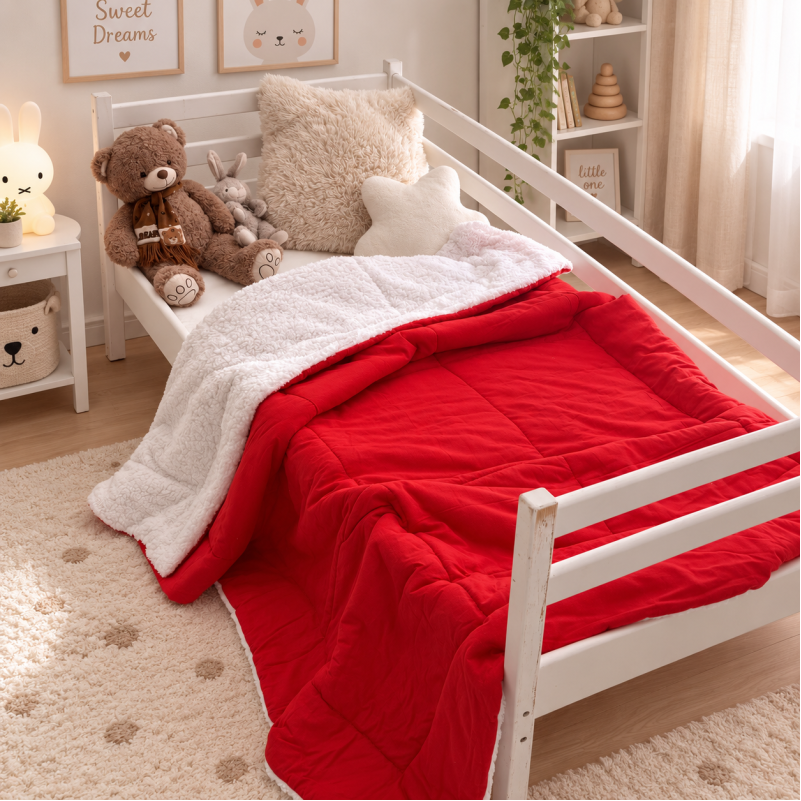 Детский плед №075 Teddy Flannel 009 Red Фото - 8