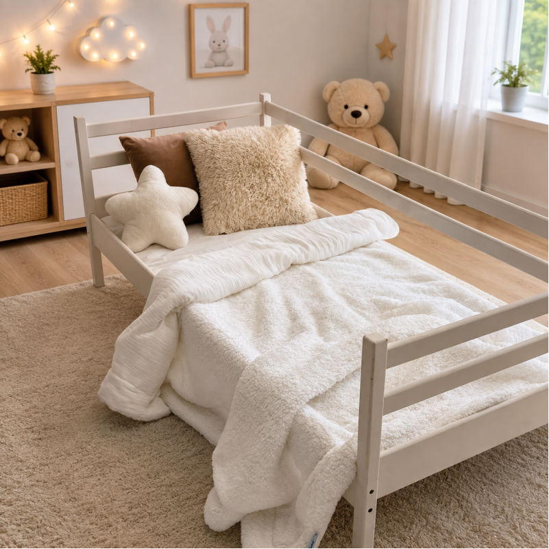 Детский плед №080 Teddy Muslin White - 4