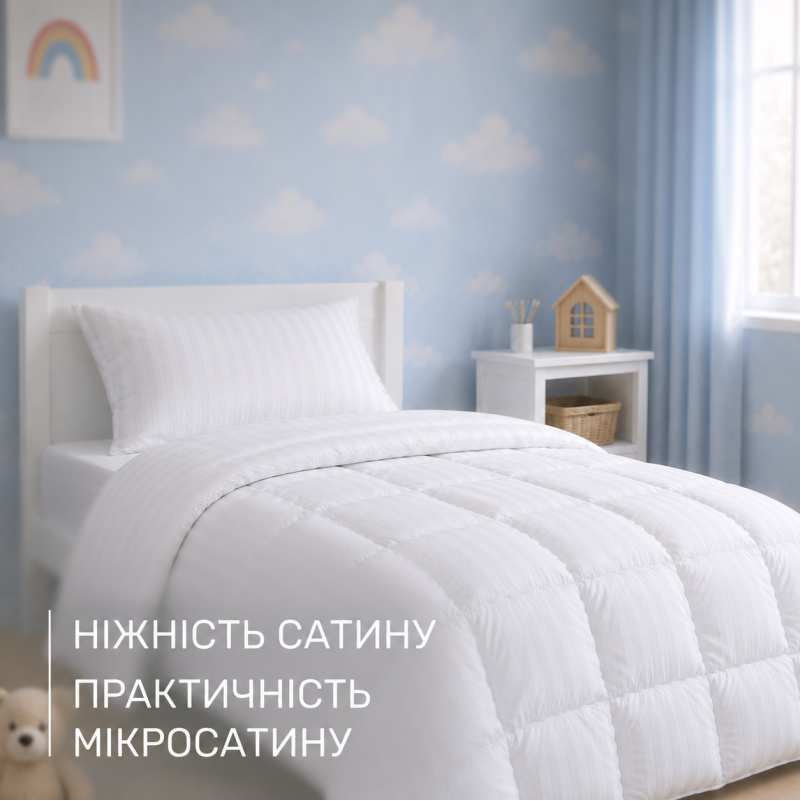 Ковдра антиалергенна Kids Time №0553 "Royal HAND MADE" сатин+мікросатин (Демі) - 2