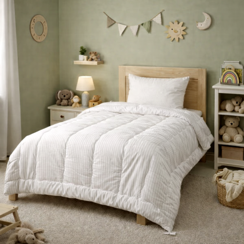 Одеяло антиаллергенное Kids Time №171 Сolor Fun Line 17-0605 Stripe White EcoSilk   - 1
