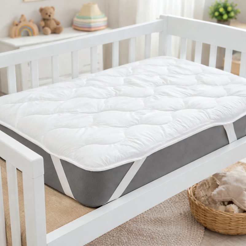 Наматрасник Kids Time  №1721 Eco Light White (Bamboo) (обычный на резинке по углам)  - 4