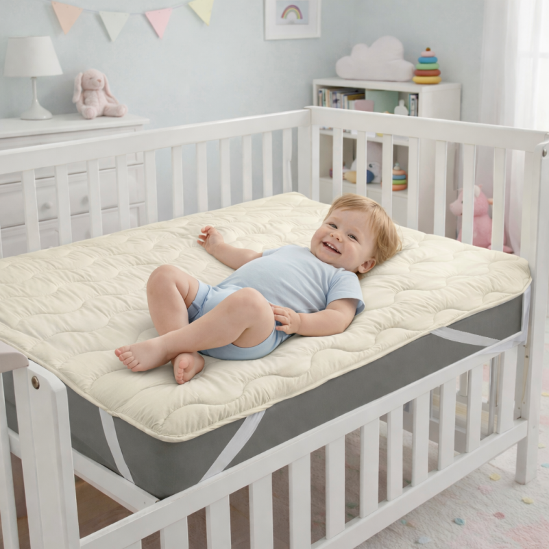 Наматрасник Kids Time №1723 Eco Light Creamy (Bamboo) (обычный на резинке по углам) Фото - 6