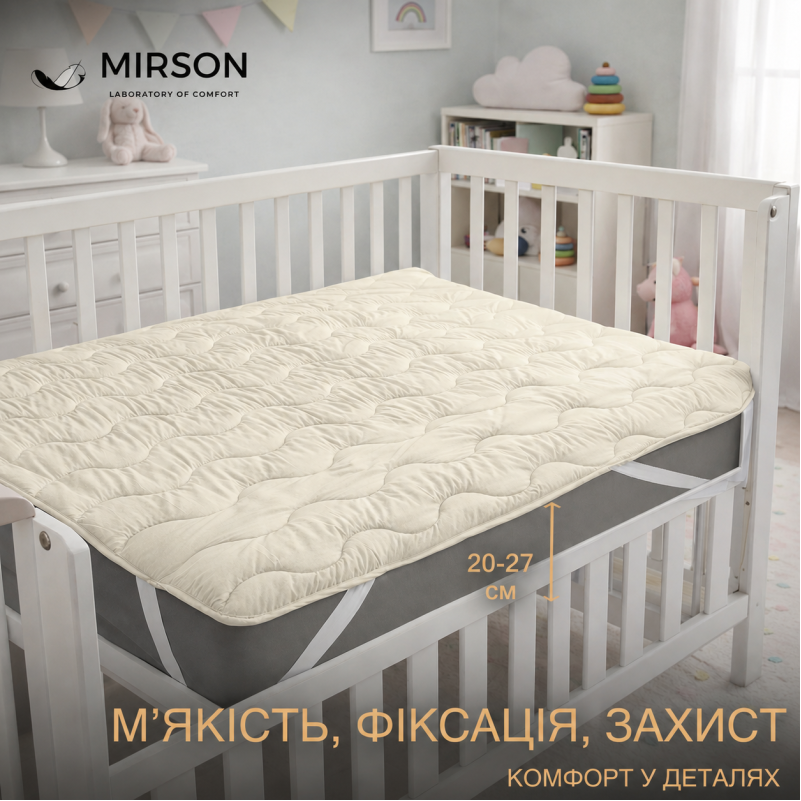 Наматрасник Kids Time №1723 Eco Light Creamy (Bamboo) (обычный на резинке по углам)