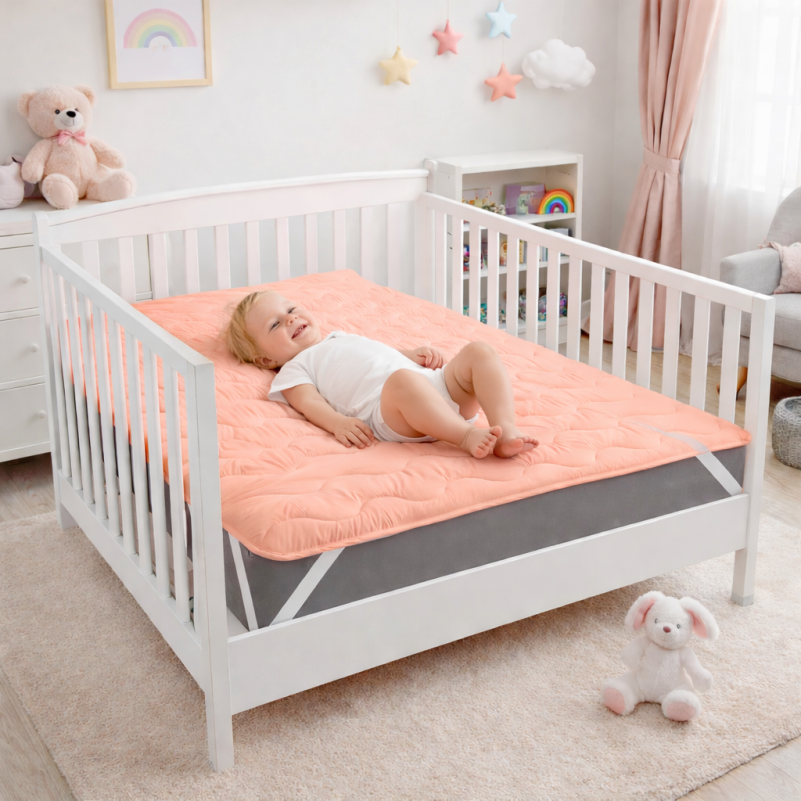 Наматрасник Kids Time№1760 Eco Light Coral (Bamboo) (обычный на резинке по углам) Фото - 6