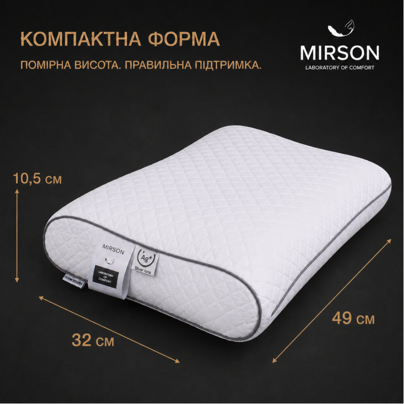 Подушка ортопедическая (стружка Memory) №4116 Steep Line Silver 49*32*10,5 см