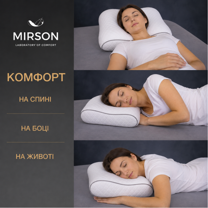 Подушка ортопедическая (стружка Memory) №4228 Steep Line Silver 58*40*10,5 см - 4