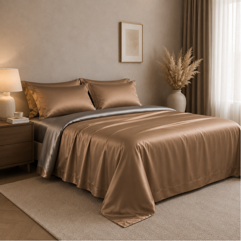 Комплект постельного белья Tencel Lumi brown - 1