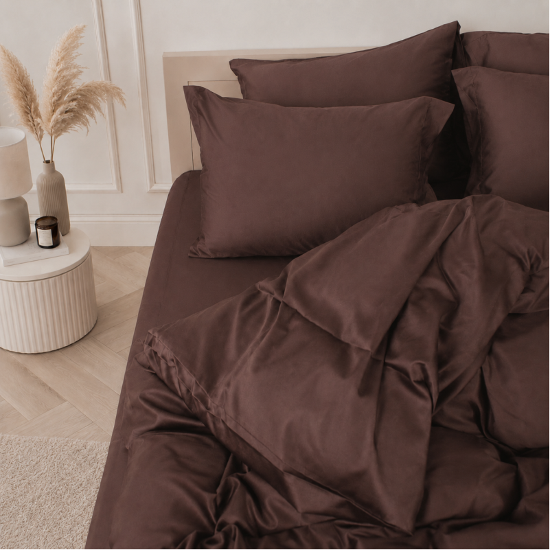 Комплект постільної білизни Satin Premium 0210 Cacao Active - 2