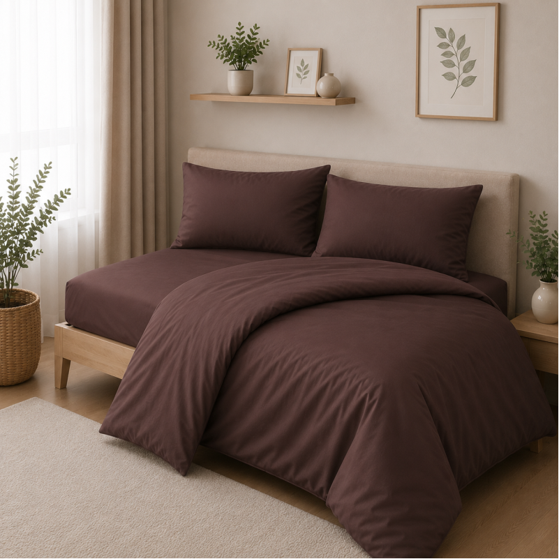 Комплект постельного белья JUNIOR Satin Premium 0210 Cacao Active