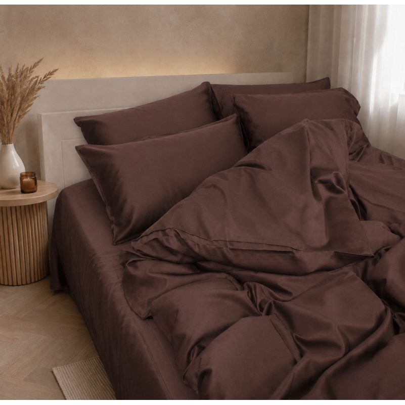 Комплект постільної білизни Satin Premium 0210 Cacao Active - 3