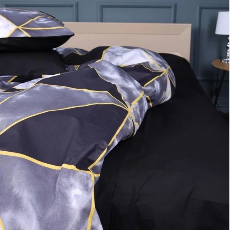 Простирадло Бязь 17-0734 Black Marble Mosaic
