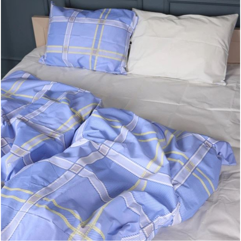 Простирадло Бязь 17-0766 Checkered blue - 1