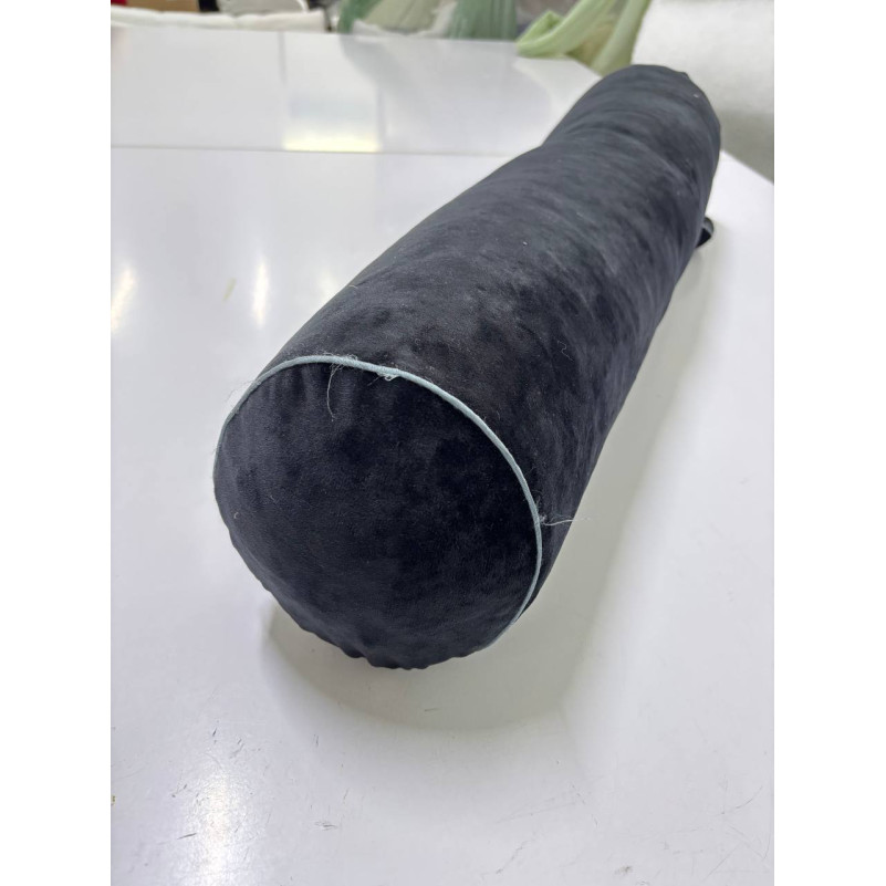 Подушка валик №8526 Velvet Line 28-0007 Black (велюр) - 50% EcoSilk / 50% піна Memory УЦІНКА - 2