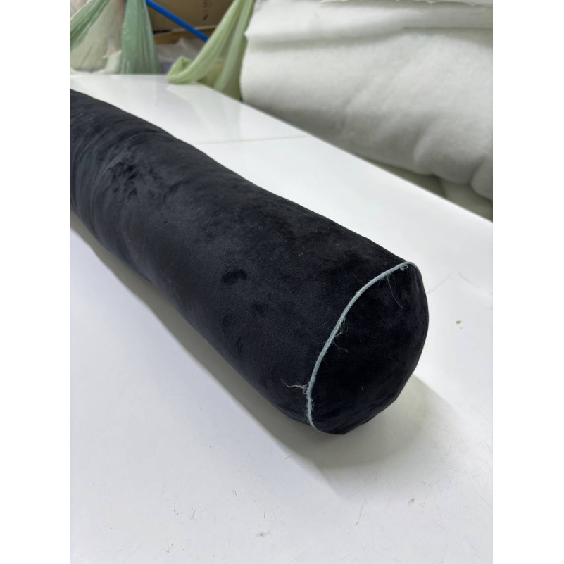 Подушка валик №8526 Velvet Line 28-0007 Black (велюр) - 50% EcoSilk / 50% піна Memory УЦІНКА - 1