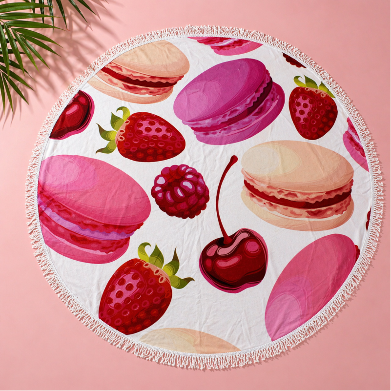 Пляжное полотенце №5075 Summer Time Fruit macaroons