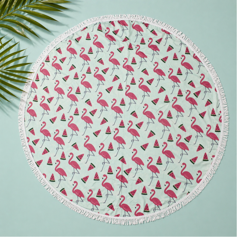 Пляжное полотенце №5077 Summer Time Menthol flamigo
