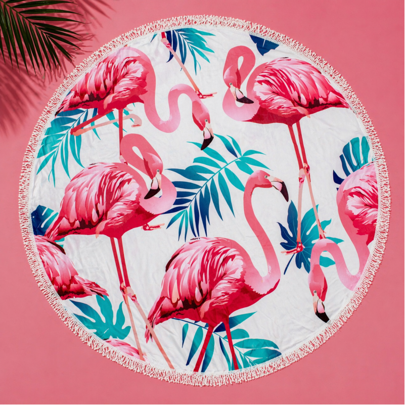 Пляжное полотенце №5054 Summer Time Light flamingo