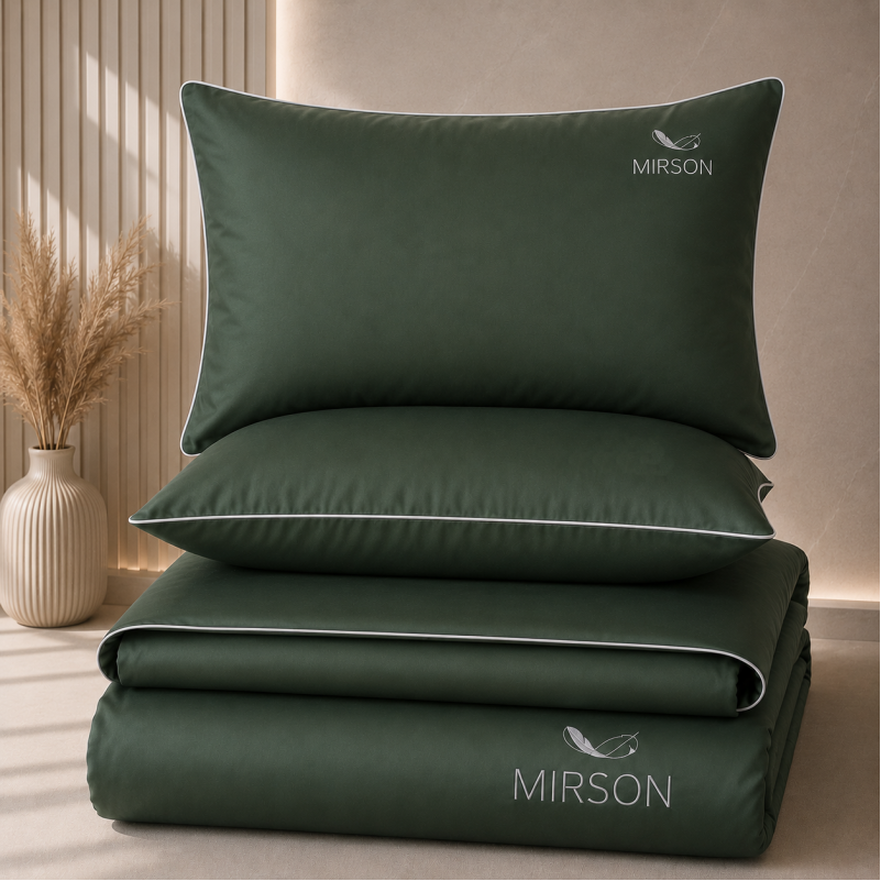 Комплект постільної білизни Сатин 0844 Green Olive Corner