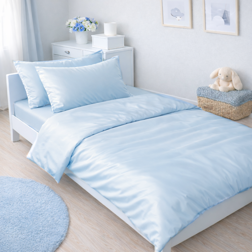 Комплект постельного белья Сатин JUNIOR 0842 Light Blue