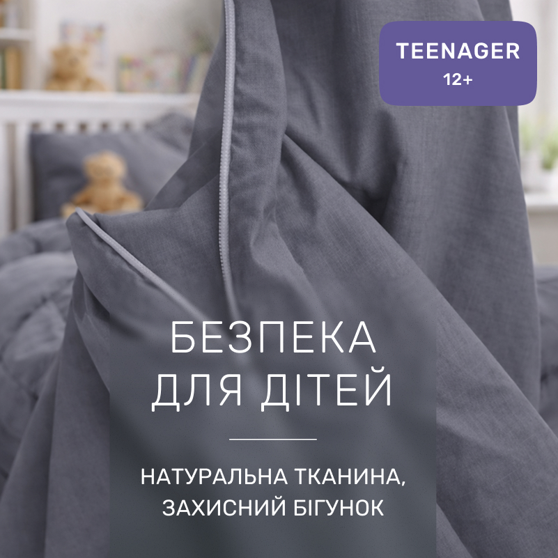 Комплект постельного белья Сатин TEENAGER Satin Light Pro 10-004 Gray - 2