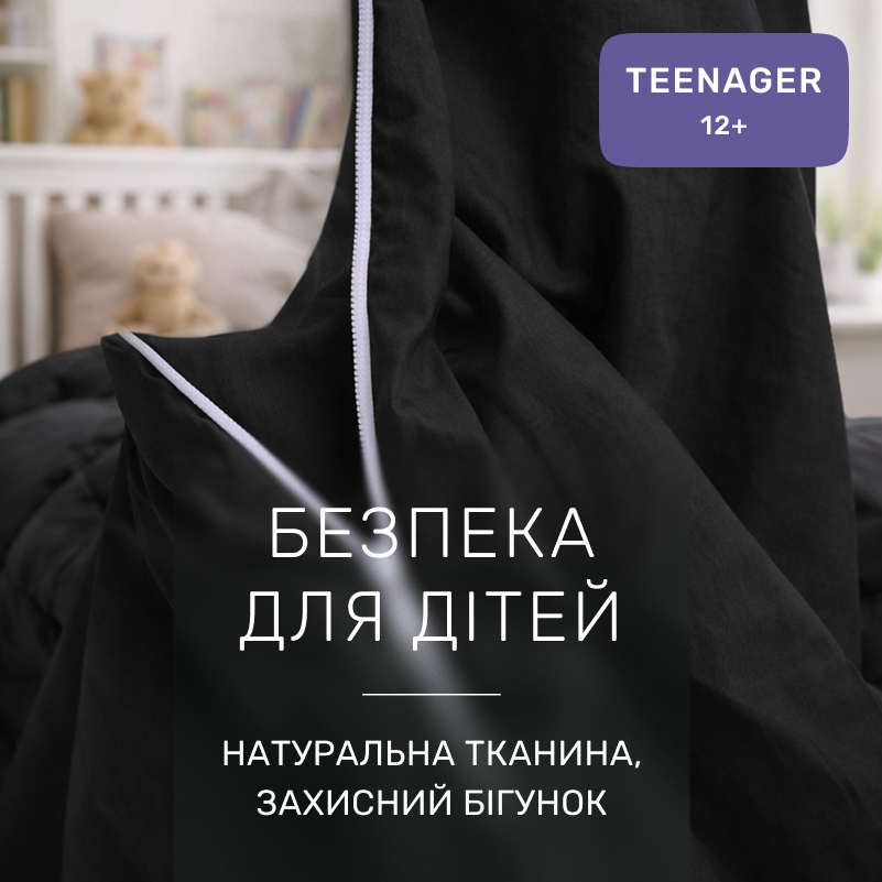 Комплект постельного белья Сатин TEENAGER Satin Light Pro 10-006 Black - 2