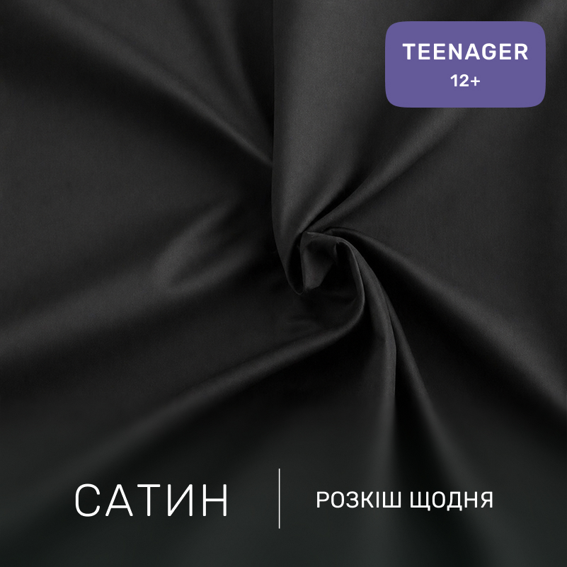 Комплект постельного белья Сатин TEENAGER Satin Light Pro 10-006 Black - 1