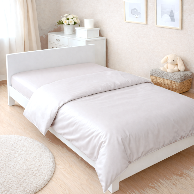 Комплект постельного белья Сатин JUNIOR 0001 Moko White - 6