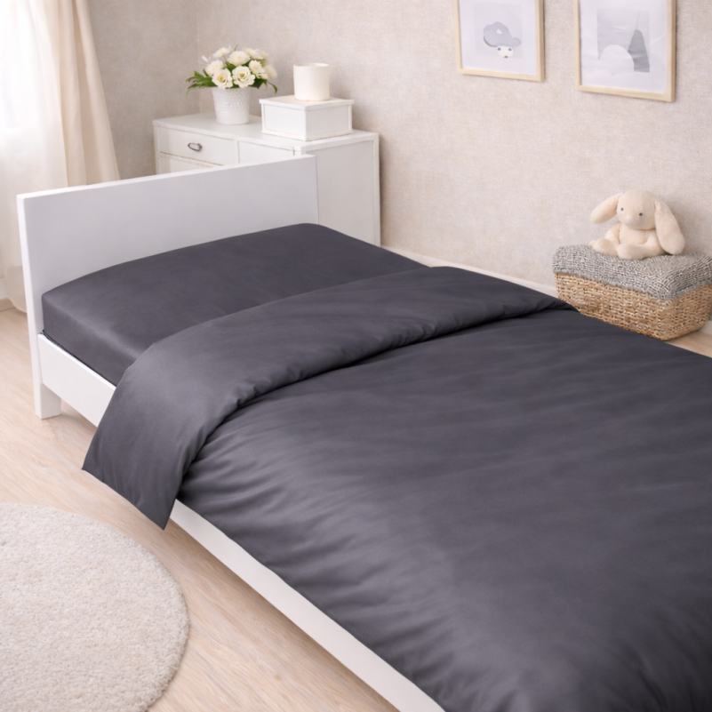 Комплект постельного белья Сатин JUNIOR 0240 Iron grey - 5