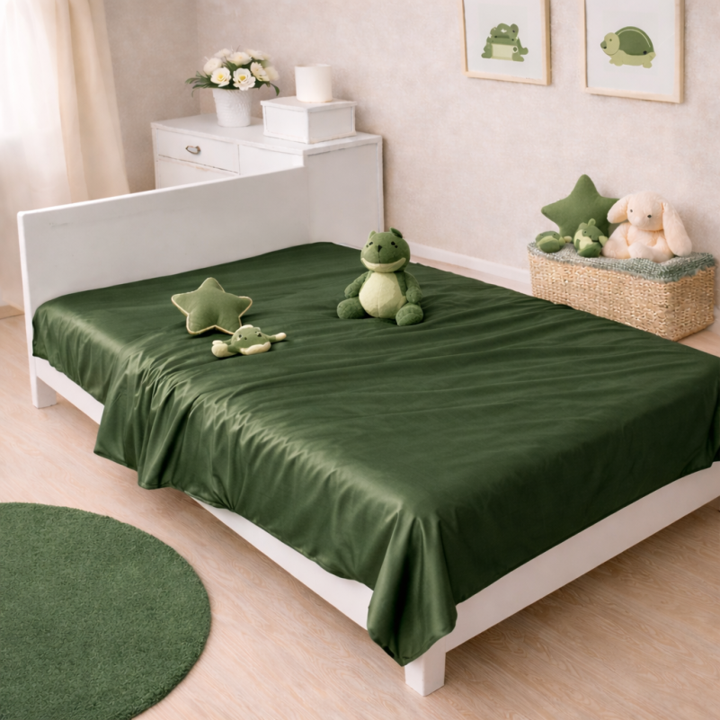 Комплект постельного белья Сатин JUNIOR 0844 Green Olive - 5