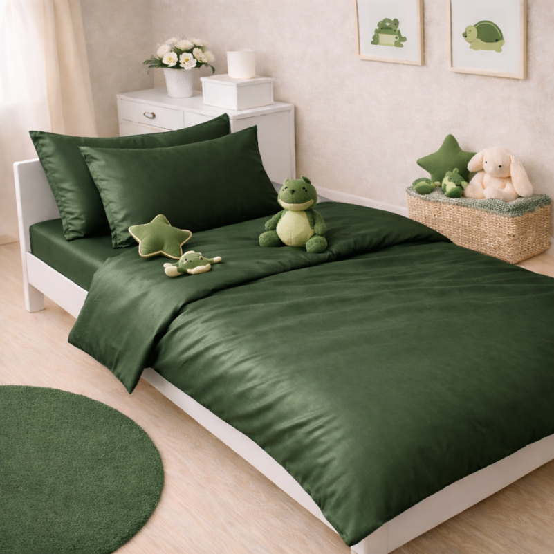 Комплект постельного белья Сатин JUNIOR 0844 Green Olive