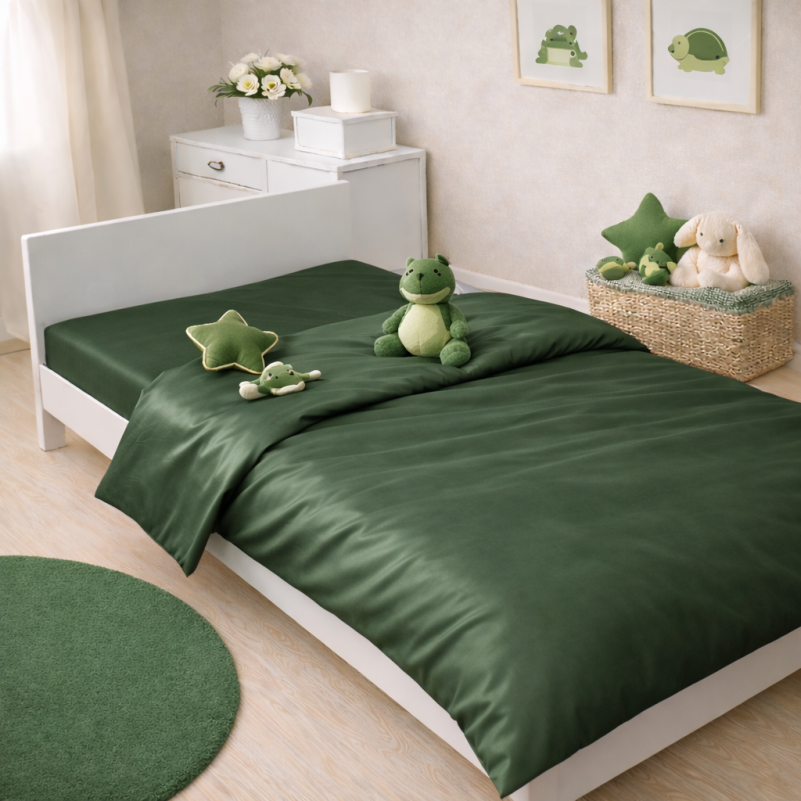 Комплект постельного белья Сатин JUNIOR 0844 Green Olive - 6