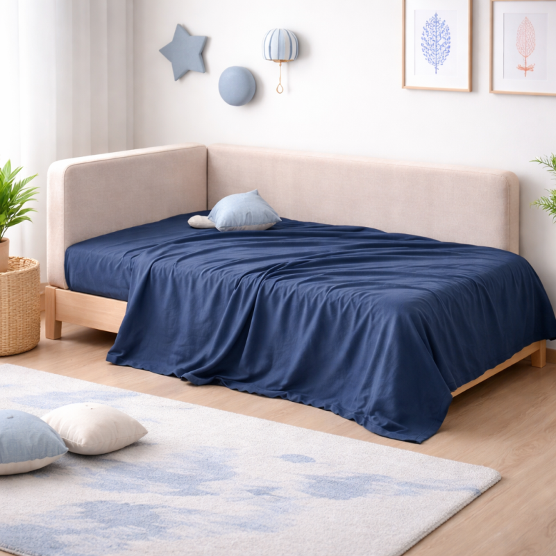Комплект постельного белья Сатин JUNIOR Satin Stripe 30-0021 Dark Blue - 6