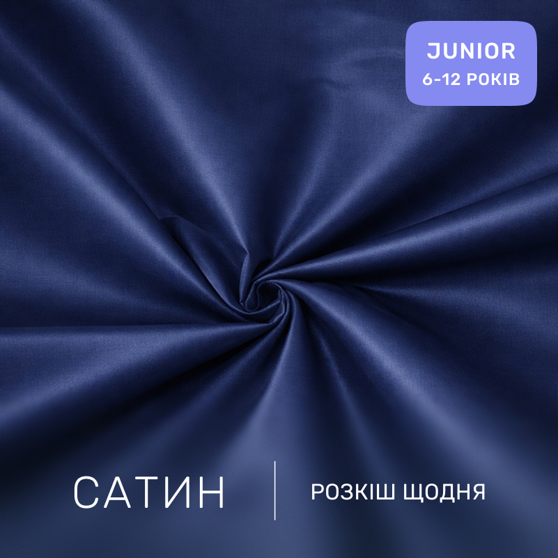 Комплект постельного белья Сатин JUNIOR Satin Stripe 30-0021 Dark Blue - 1