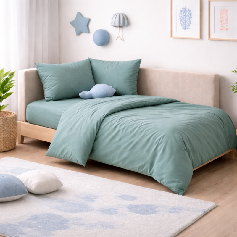 Комплект постельного белья Сатин JUNIOR Satin Light Pro 10-015 Sea wave