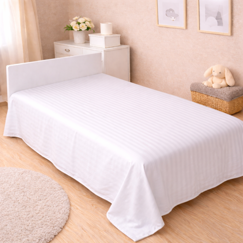 Комплект постельного белья Сатин JUNIOR Satin Stripe 30-0001 White - 6