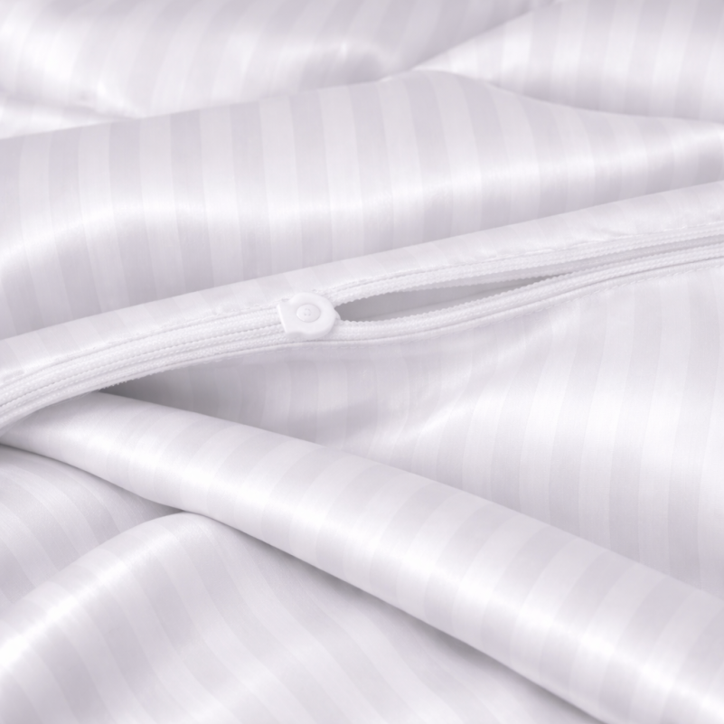 Комплект постельного белья Сатин JUNIOR Satin Stripe 30-0001 White - 8